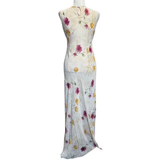 Vintage Y2K Cream Floral Fairy Whimsy Maxi Church Spring Dress Sleeveless (M) - Picture 2 of 6